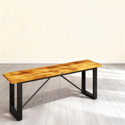2-Person Backless Garden Bench For Porch, Park