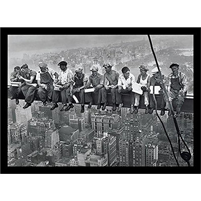 «Déjeuner au sommet d'un gratte-ciel» par John C Ebbets, reproduction de photo encadrée