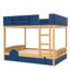 Automobile-Shaped Queen Bunk Bed With Trundle, White And Beige, Features, Bedside Bookshelf, Comfortable Sleep Automobile Design & Guardrail, Storage, Quick Assembly-130714607-130714605