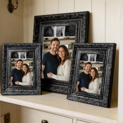 Antique Gold 3 PCS Clean Line Picture Frame for 5" x 7" Photos and Home Decor