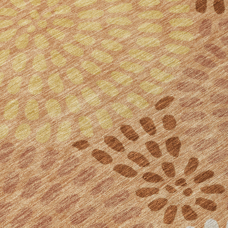 Machine Washable Indoor/Outdoor Chantille ACN2492 Geometric Rug, 1'8" x 2'6", Copper