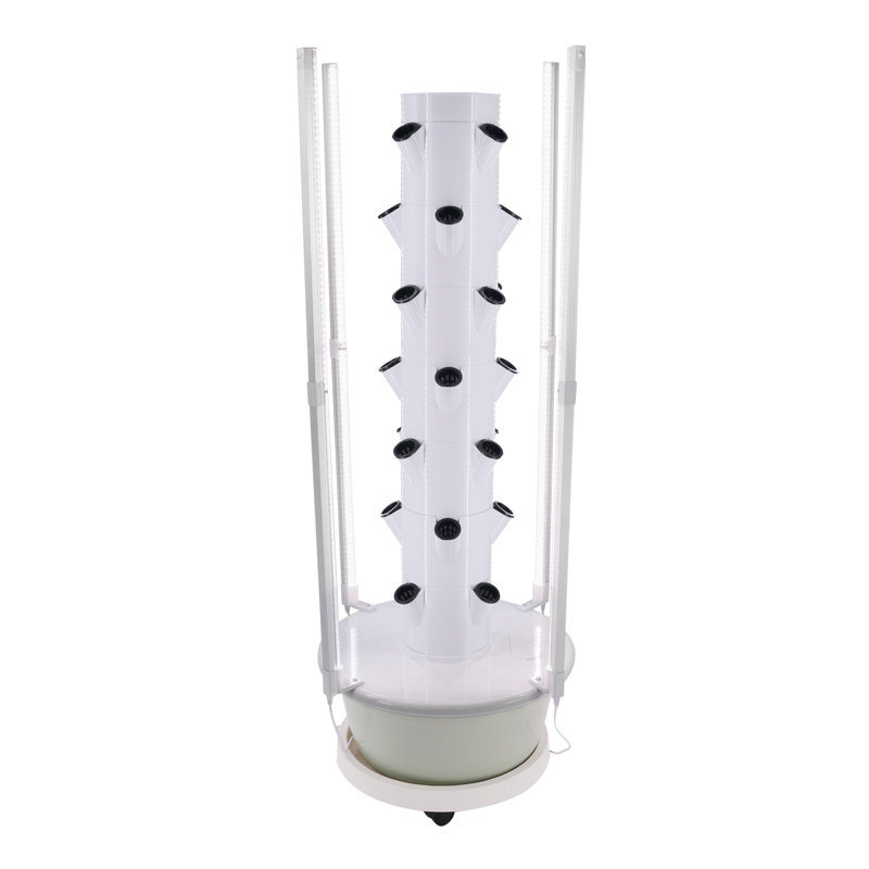 7-Layer 28-Plant Hydroponic Indoor Vertical Garden Kit With Light, Light Green
