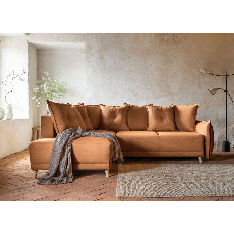 Lazy Lukka 6 Seater Sofa Bed, Left Hand Facing, Orange