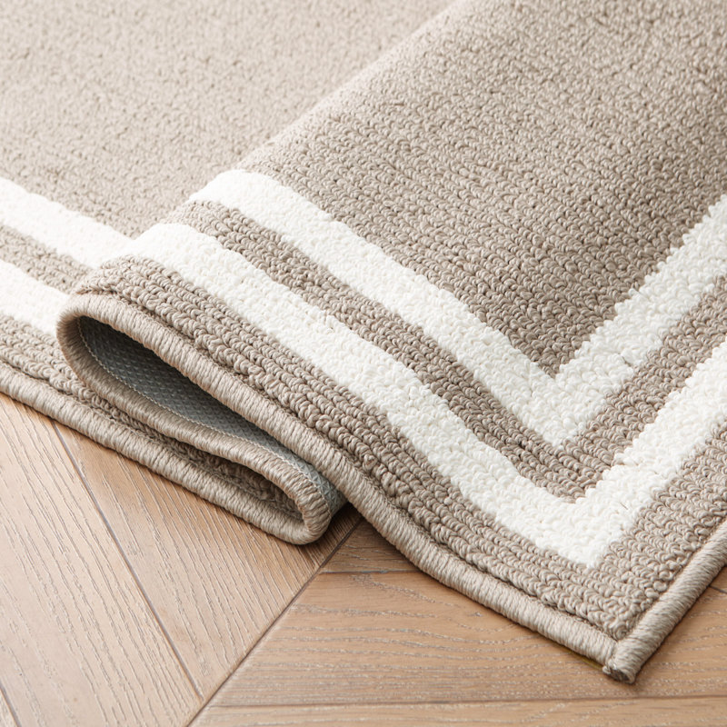 Laura Ashley Debbie - Tapis deux tons à double bordure et lavable à la machine, Tapis de couloir 2 pi 1 po x 5 pi