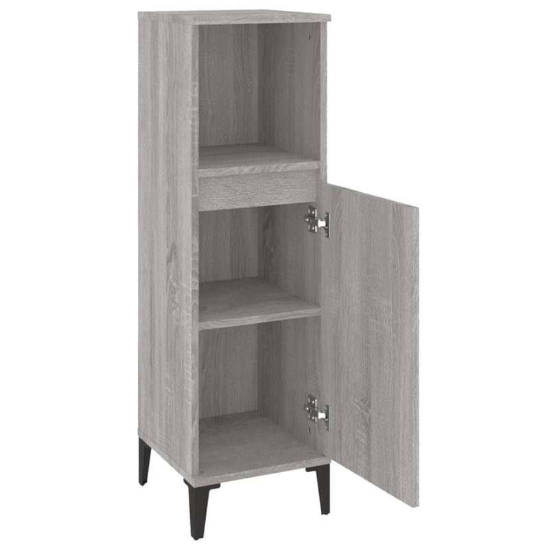 Kryslynn Linen Cabinet, Grey Sonoma/Black