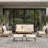 5-person Outdoor Metal & Rattan Conversation Set With Cushions