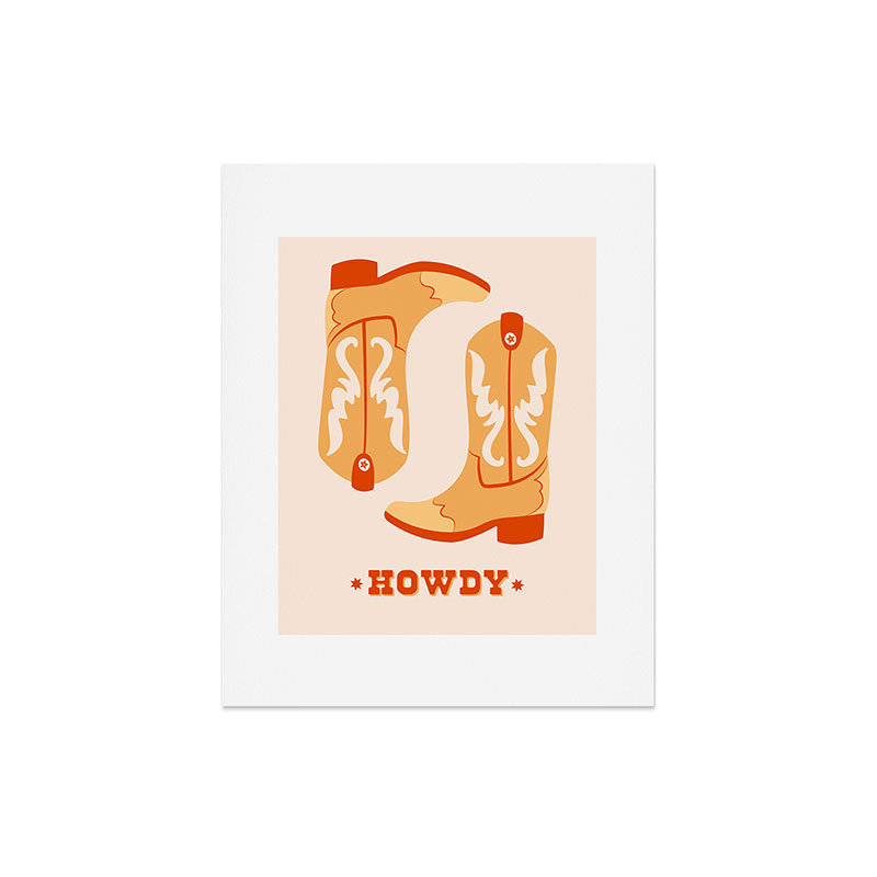 «Thespacehouse Howdy Cowboy», reproduction d'art orange - sans cadre, H 20 po x l 16 po