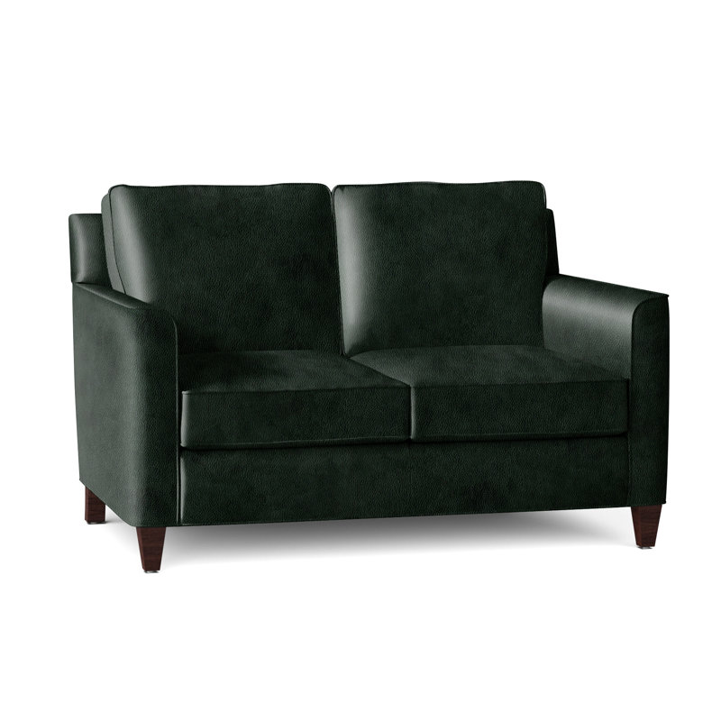 Yorba Leather Loveseat, Mahogany, Anilina Hunter Genuine Leather