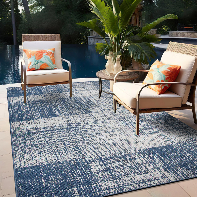 Tapis abstrait intérieur et extérieur Graig, Rectangle 5 pi x 7 pi