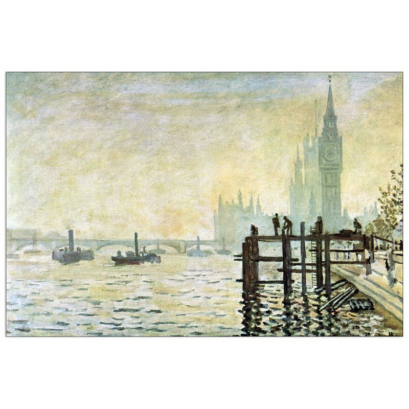 Claude Monet - No Frame Painting on Wood, 90cm H x 135cm W x 1.8cm D