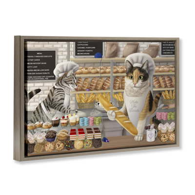  Meow Bakery Funny Cats Canvas by Mehu Art