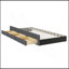 Lit plateforme tapissier avec lit gigogne simple et 3 tiroirs, tissu en lin