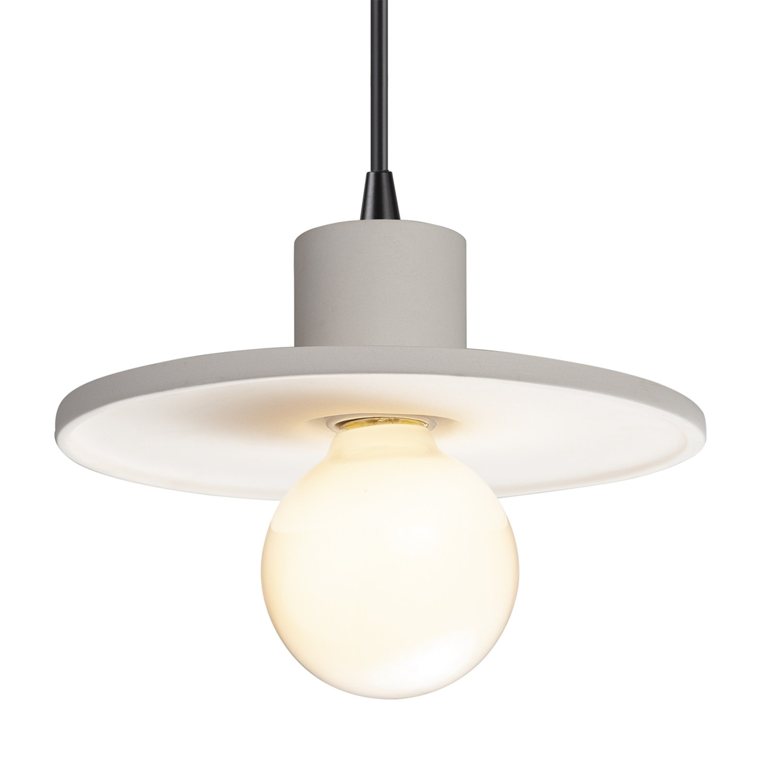 Marlena Dimmable Single Light Pendant, Bisque, Matte Black