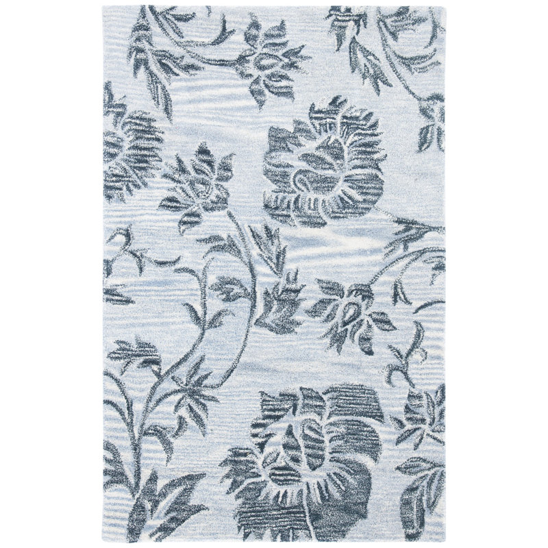 Soho Hand Tufted Wool And Viscose Floral Rug, Rectangle 8'3" x 11'