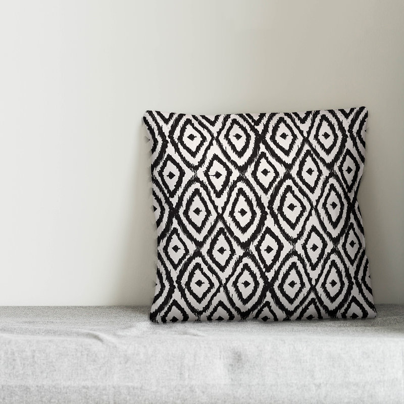 Housse et insert de coussin carré Elmsford, Noir, polyester