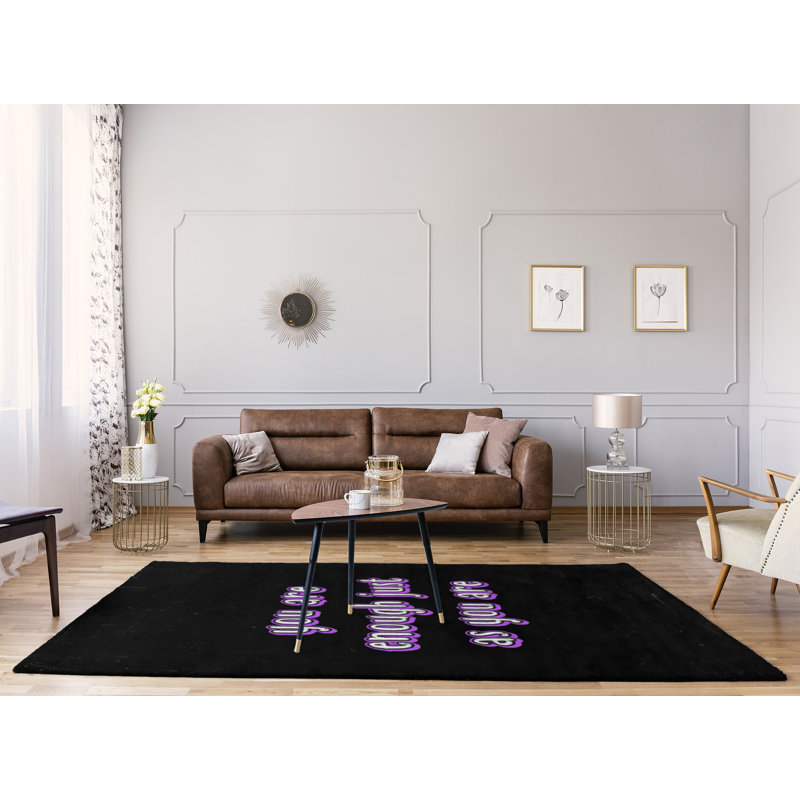 Tapis en poly-tableau noir style en polyester assez quote, Rectangle 5 pi x 7 pi