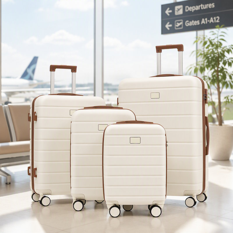 Ensemble de valises rigides 4 pièces avec serrure TSA, valises à roulettes 16/20/24/28 pouces, roulettes lisses à 360 °, poignée réglable à 3 niveaux pour le voyage, convient aux vacances de voyage / voyages d'affaires / vie sur le Campus