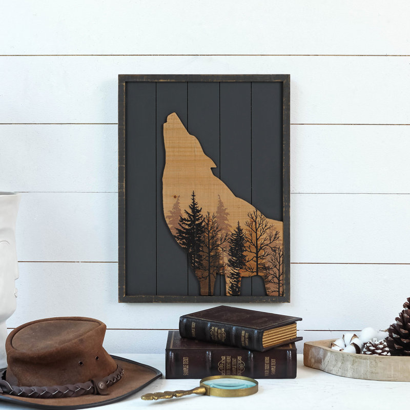 Wolf Howling In The Woods Wall Decor