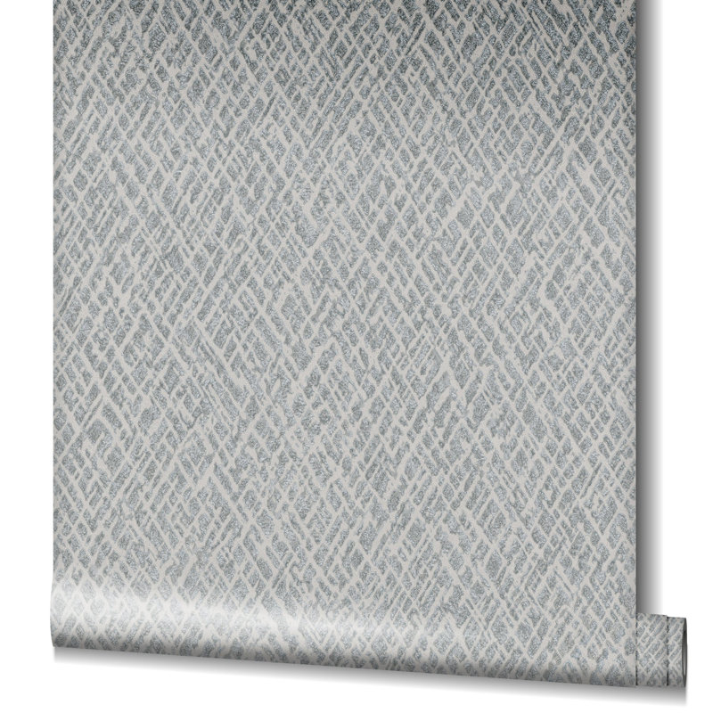 Air Collection Crosshatch Effect Textured Wallpaper Roll, Gray