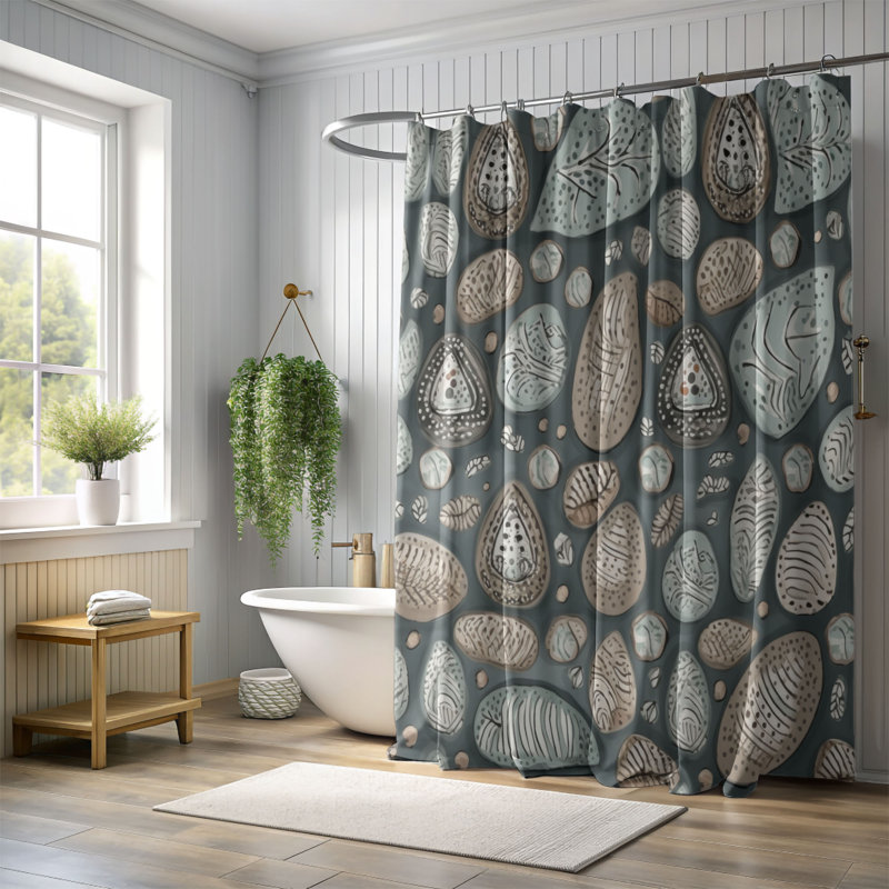 Boho Colors - Rideau de douche Premium, H 74 po x l 71 po