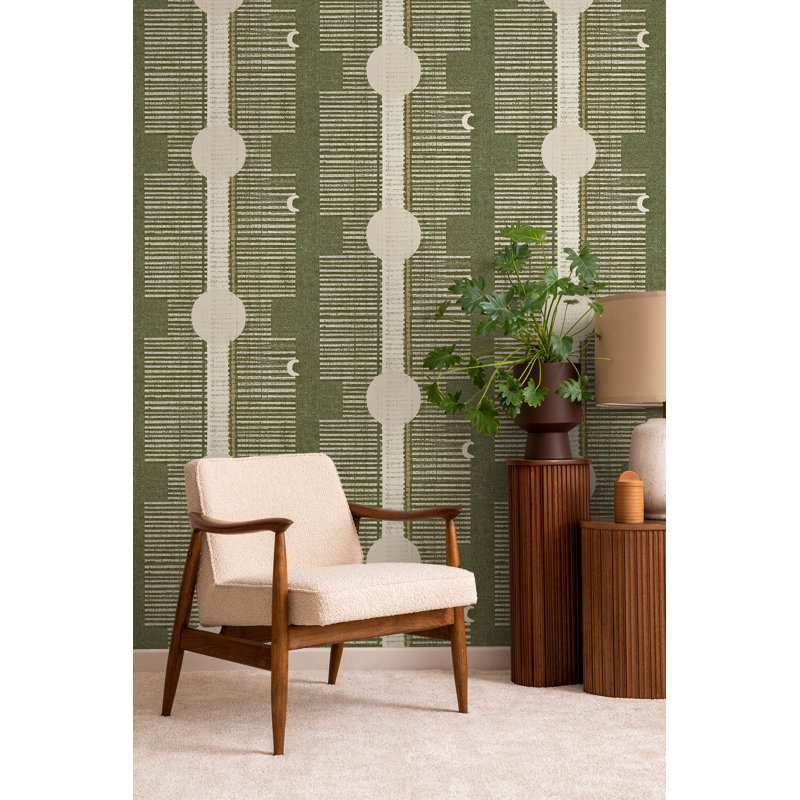 Inyanga Wallpaper, Olive Linen, Self-Adhesive