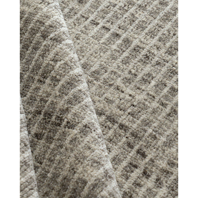 Organic Striped Area Rug in Gray/Ivory, Rectangle 11'10" x 14'9"
