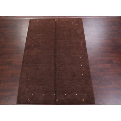Tapis brun en laine noué à la main Rosemont