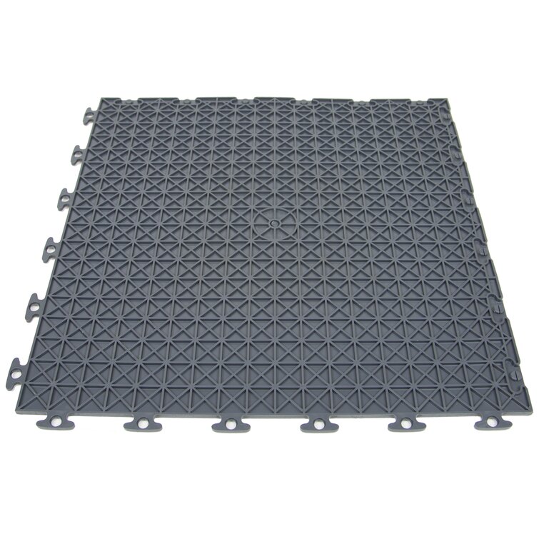 BlockTile 18'' W x 18'' L Garage Flooring Tiles in Gray | Wayfair
