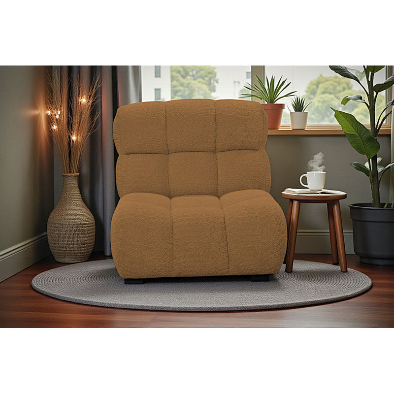 Upholstered Swivel Armless, Yellow