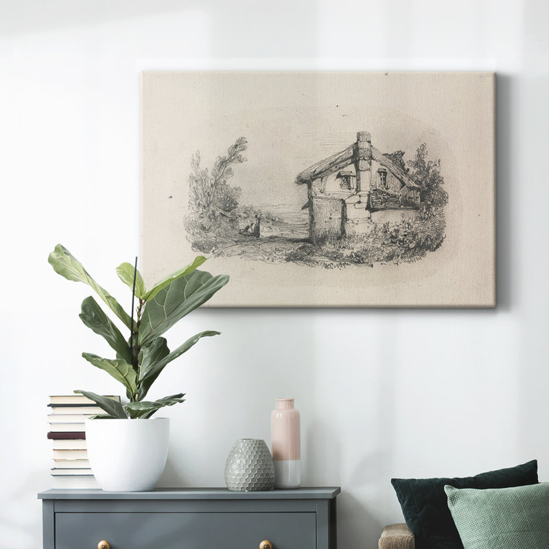 Croquis rétro-L, reproduction d'art sur toile, H 9 po x l 13 po