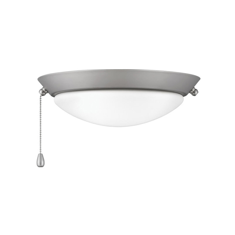 Large Low Profile Ceiling Fan Light Kit, Satin Steel