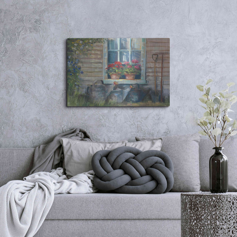 " Window With Geraniums " by Carol Rowan, 24" H x 36" W 