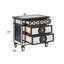 Varian II Mirror, Black Silver Sheen Bedside Table-1245665639