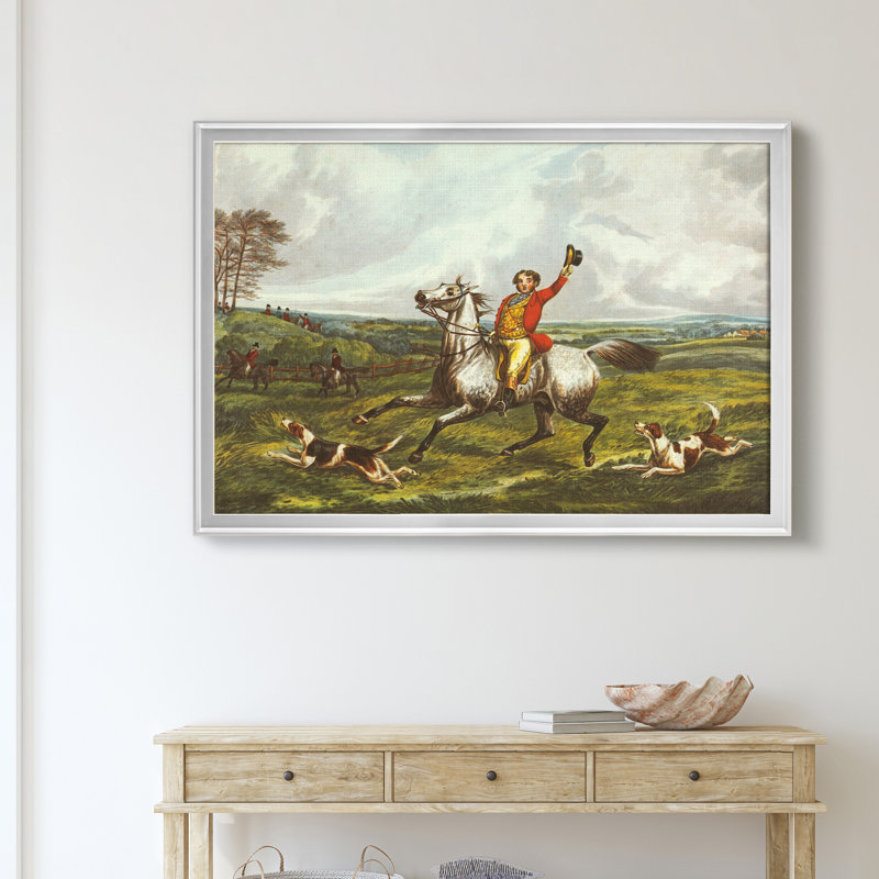 The English Hunt VI - Reproduction d'art graphique sur toile encadrée, H 22,5 po x l 30,5 po x P 1,5 po, Argent