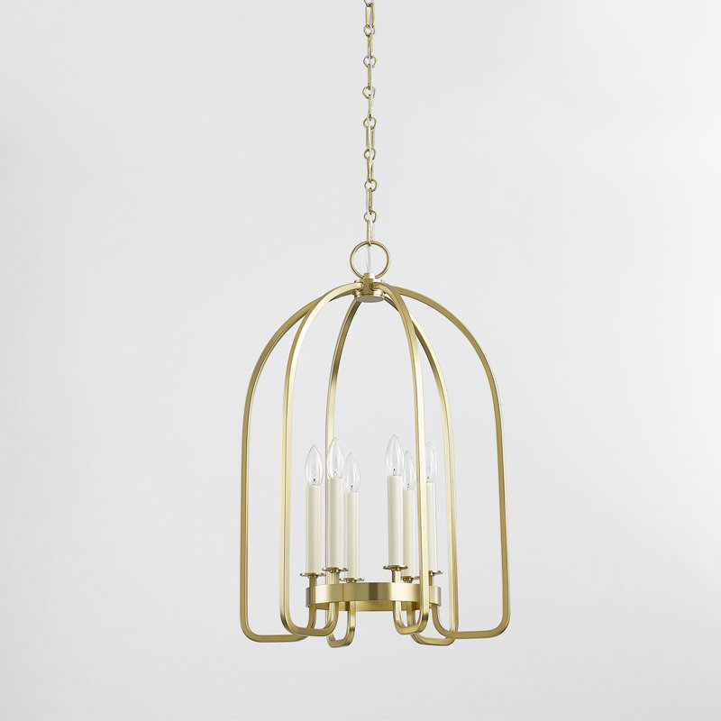 Oakville 6 Light Lantern, Aged Brass, 28" H x 18.25" W x 18.25" D