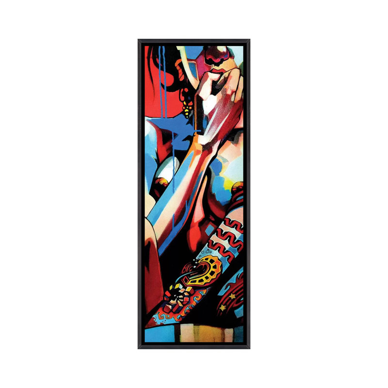 Print, H 72 po x l 24 po x 1,5 po, Toile avec cadre noir patiné