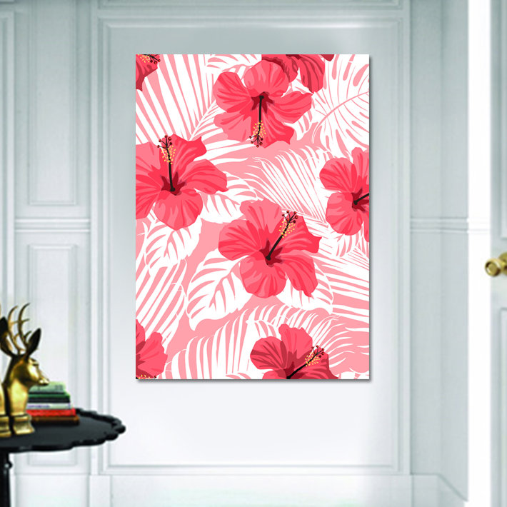 Pink Tropics Print, Rectangle 24" H x 36" W x 2.5" D