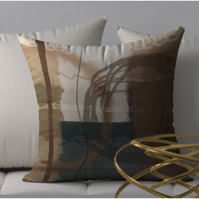 Abstract Reversible Throw Pillow, 18" x 18"