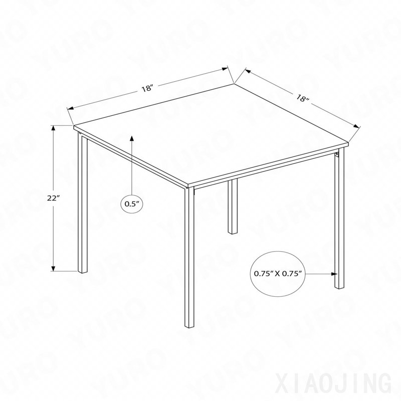 Petite table de bout carrée 22 po, Gris