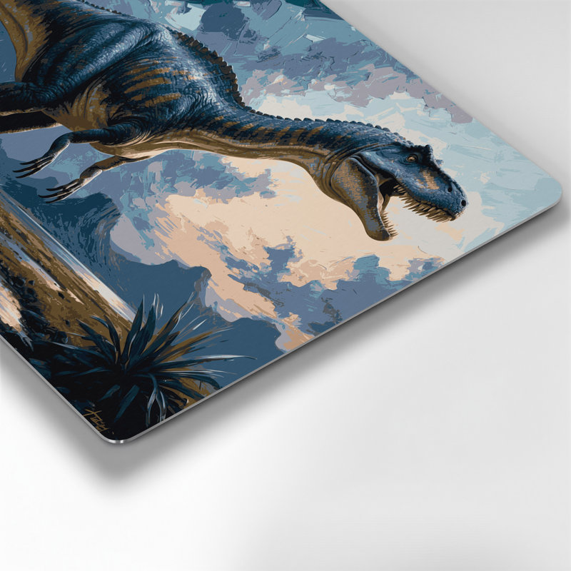 «Dinosaur Seismosaurus», art mural en métal gris, H 11 po x l 14 po