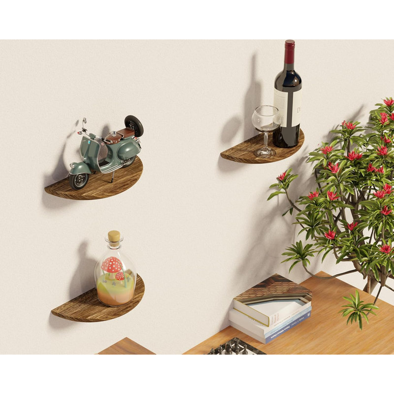 Solid Wood Semi-Circular Simple Floating Shelf