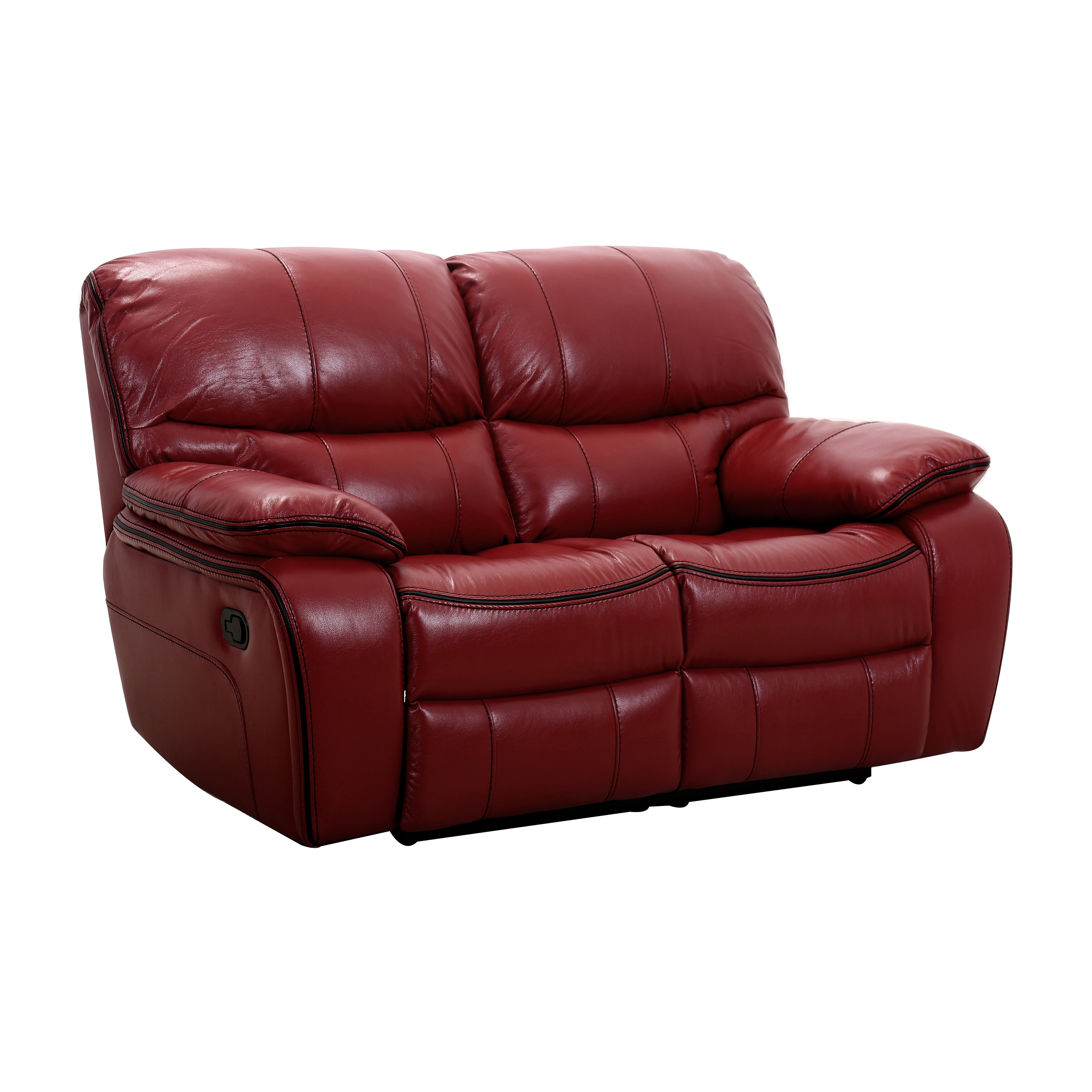 Ector 65” Faux Leather Pillow Top Arm Reclining Loveseat