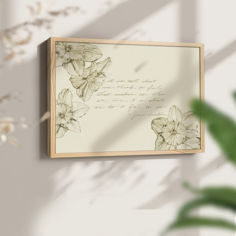 Austen's Advice I -Framed Print - Restickable, Natural, 22" H x 28" W