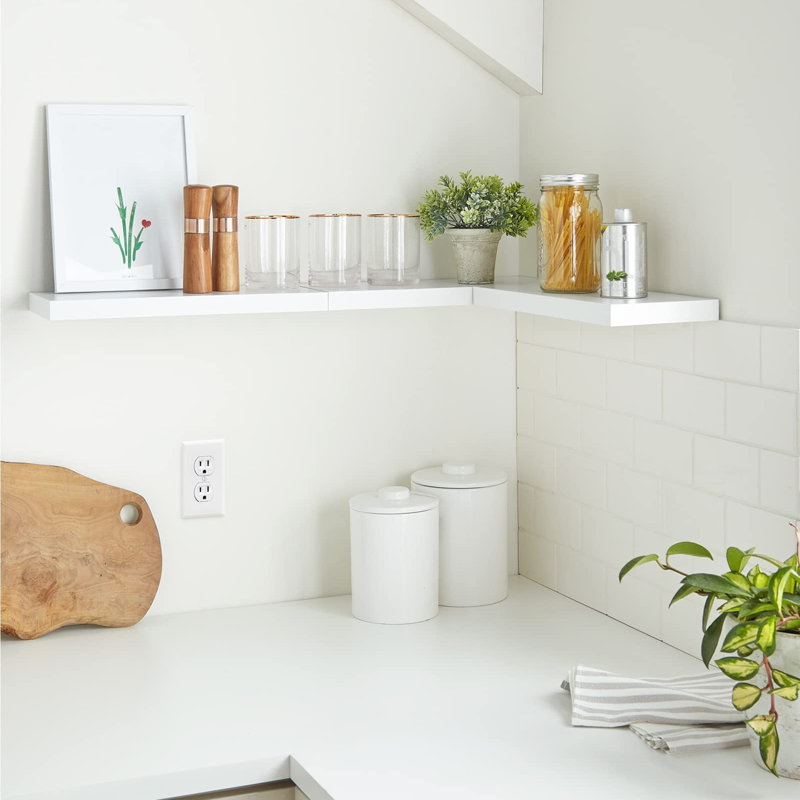 Ensemble de 3 tablettes flottantes, Blanc / Blanc