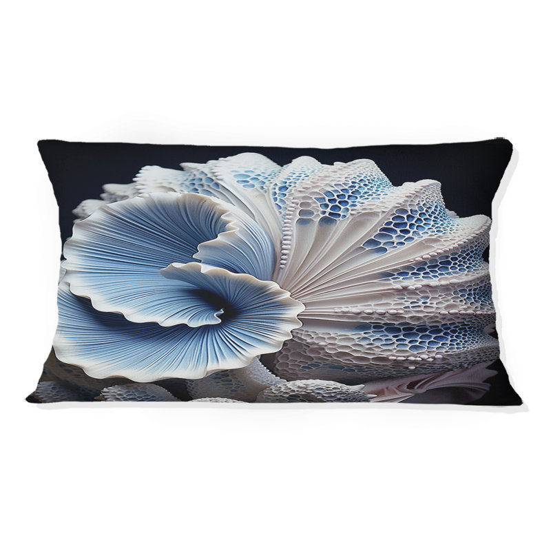 Coussin Blue Seashell Symphony - imprimé coquillage
