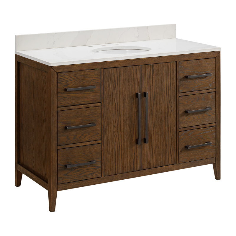 Alsup 48'' W Single Vanity, Enhanced Brown Oak