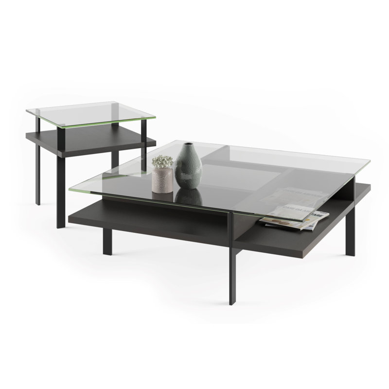 Terrace Coffee Table, 16.25" H x 44" L x 44" W, Charcoal