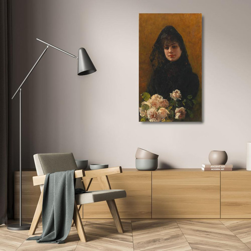 «A Floral Greeting» par Ettore Cercone - Art mural sur toile tendue avec châssis, H 24 po x l 17 po