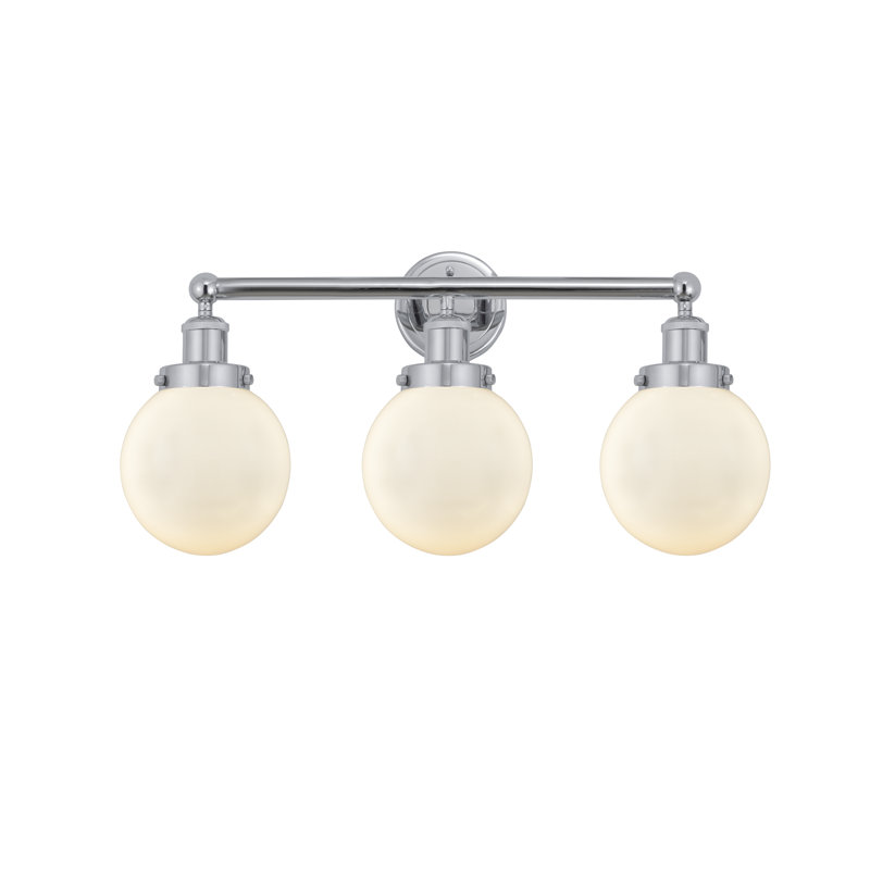 Alphonsa 3 - Light Dimmable Vanity Light, Matte White, Polished Chrome