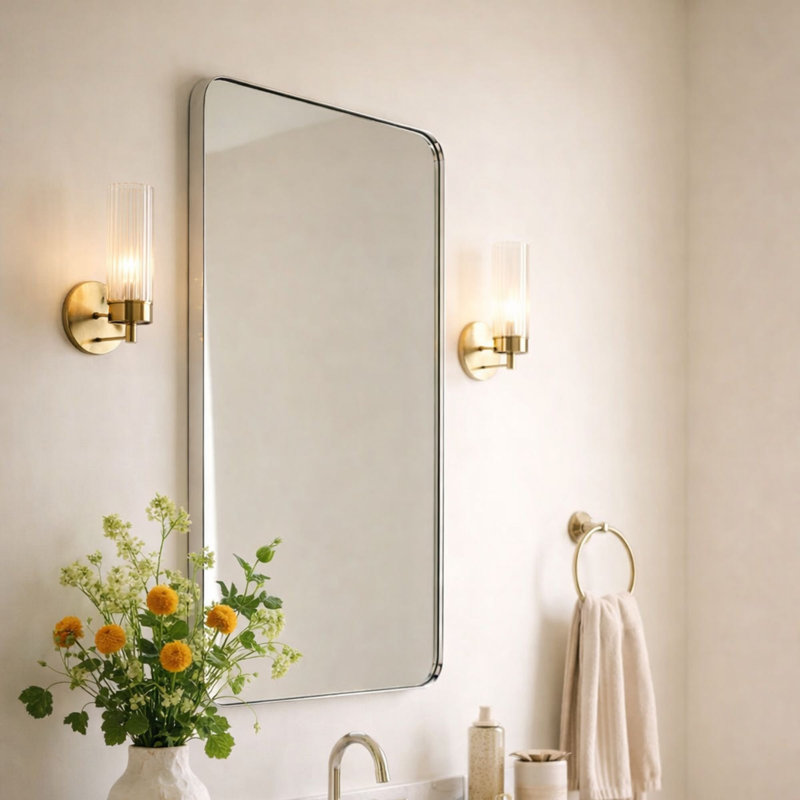 Miroirs de salle de bain Kengston, Chrome chrome, 40 po x 24 po